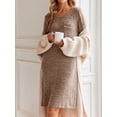 thumbnail image 2 of KISSGAL Nightgowns for Women Long Sleeve Sleepshirts Crew Neck Pajamas Dress Knee Length Sleepwear, 2 of 6