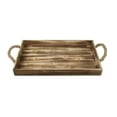 thumbnail image 3 of Wooden Rectangular Tray With Rope Side Handles - Brown, 3 of 7
