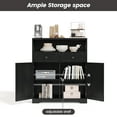 thumbnail image 6 of Farmhouse Storage Cabinet with Charge Station & Open Shelf,Coffee Bar Station Table with Adjustable Shelves and Barn Doors for Kitchen Dining Room,Rustic Grey, 6 of 9