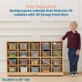 thumbnail image 4 of ECR4Kids 20 Cubby Mobile Tray Cabinet and 20 Scoop Front Storage Bins, 4x5, Kids Furniture, Natural, 4 of 9