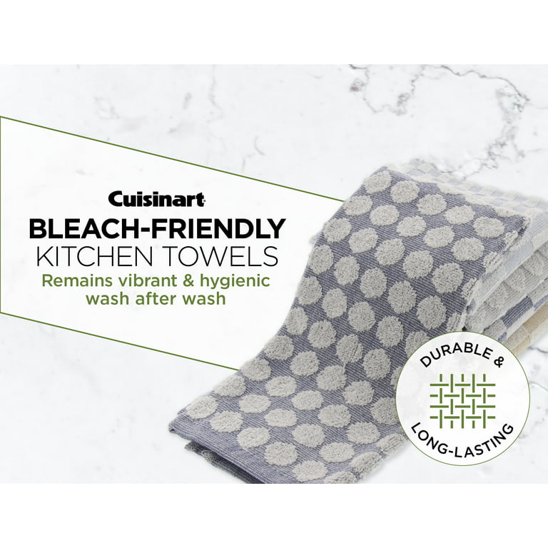 ASDJLK Cuisinart Oversized Kitchen Towels, Set of 3 - Slub Weave Cotton  Fabric is Soft, Lightweight, & Quick Drying to Handle Cleaning, Wiping, 