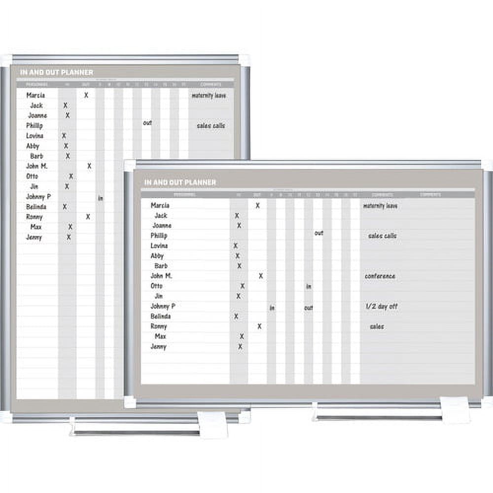 MasterVision In/Out Magnetic Dry-Erase Board, Vertical Format, 36" X 24", Aluminum Frame