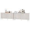 thumbnail image 7 of WAMPAT Modern Farmhouse Media Console for 85-130+ inch TVs,130-inch Large Double Unit TV Stand with Handcrafted Patchwork Doors,Massive Storage with Adjustable Shelves & Cable Management, Pale Oak, 7 of 7