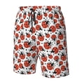 thumbnail image 4 of Cauagu Red Ladybugs Print Men's Swim Trunks,Hawaiian Bathing Suit Swimsuits Beach Shorts with Pockets for Men Quick Dry Swimming Board Shorts-Small, 4 of 6