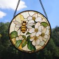 thumbnail image 2 of Dad Christmas Gift - Plant Bee Yellow Flower Xmas Stained Glass Hanging Ornament - Joyful Holiday Tree Decoration, Great Gift for Mom, Dad, Kids, Friends, 2 of 3