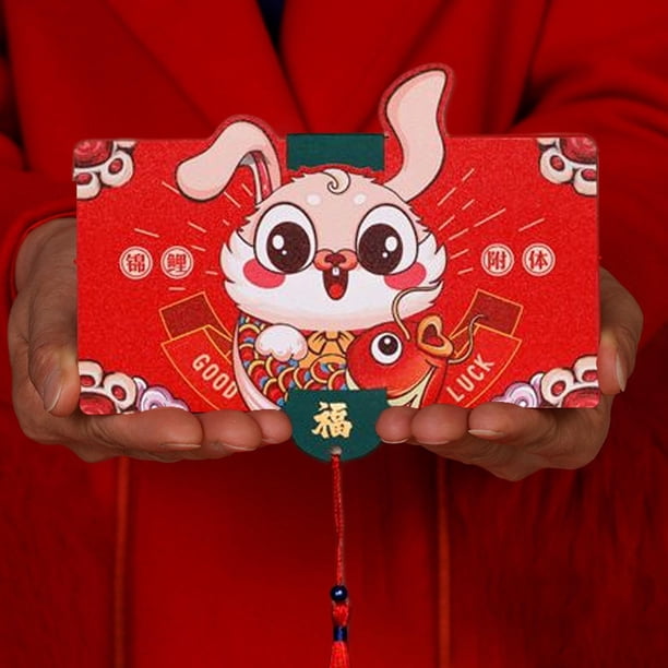 sobre rojo plegable, decoración de sobres de dinero sobre de boda chino Bolsa de dinero de la Sobres rojos de año Nuevo para el cumpleaños del Estilo B perfecl sobre rojo de año nuevo
