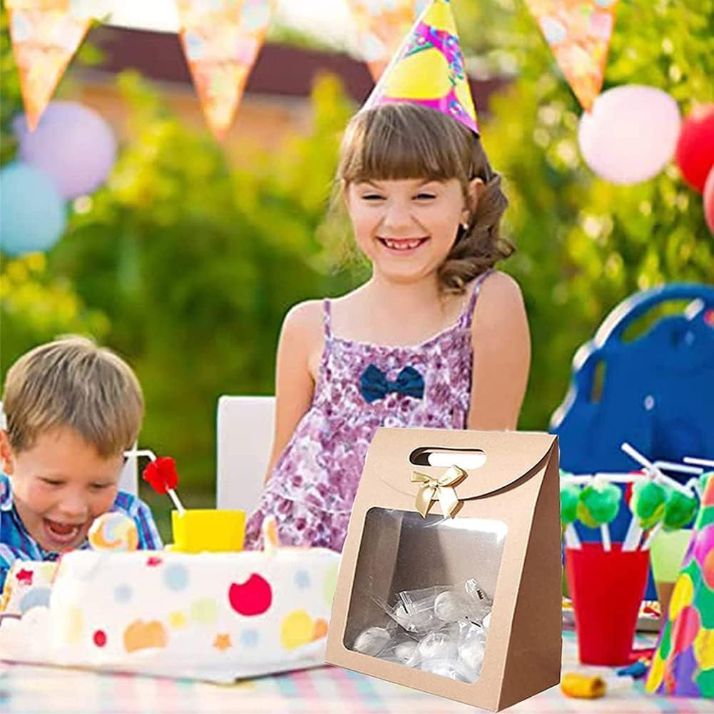 Sacs Cadeaux En Papier Kraft Blanc Et Marron, 10/20/30 Pièces, Avec Ficelle De Jute Et étiquettes Pour Cadeaux D'anniversaire, Cadeaux De Fête, Mariages, Réception-cadeau Pour Bébé