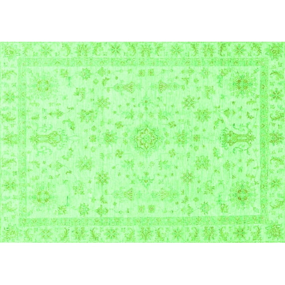 Ahgly Company Indoor Rectangle Oriental Green Traditional Area Rugs, 6' x 9'