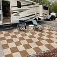thumbnail image 4 of FairOnly 8'x10'Checkered Modern Geometric Machine Washable Area Rug for Living Room Bedroom Non Slip Ultra Thin Carpet for Kitchen Dining Room,Coffee, 4 of 7
