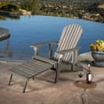 thumbnail image 2 of Jopath Folding Adirondack Chair with Extendable Leg Rest Outdoor Wooden Lounge Chairs with Slatted Back and Wide Armrests for Patio Garden Gray, 2 of 9
