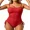 A&Red, variant on Ribbed One Piece Tummy Control Swimsuits Womens Tie Side Bathing Suits for Women Ladies Sexy Ruched Monokini Swimwear