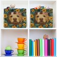 thumbnail image 6 of Yayeee Canvas Storage Basket with Handles for Shelves Fabric Bins Closet Organizer, Flowers and Dog, 6 of 8