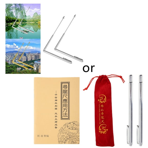 2 Pieces Metal Dowsing Rods Water Detector Tool Adjustable Finding Paranormal Energy Lost Items Underground Water