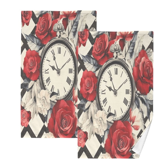 BZSMCE Face Towel Hand Towel Bath Towel Cotton Bath Towel Sets Hand Bath Towels Fashion Clockwork Roses Pattern