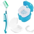 thumbnail image 2 of SURJDE Denture Case Box, 1Pcs Denture Bath Case and 1Pcs Denture Box 1Pcs Denture Brush, Color Retainer Container Box Denture Storage Box for Household Travel Office, 2 of 7