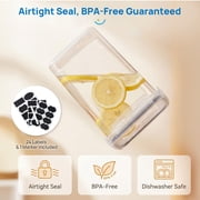 Airtight Food Storage Containers Set, Sindcom BPA-Free 7pcs Plastic Kitchen and Pantry Organization Canisters, Black