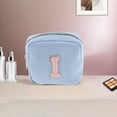 thumbnail image 5 of Unique Bargains 1 Pc Letter I Pattern Makeup Bag for Travel Blue Corduroy, 5 of 6