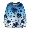 thumbnail image 2 of Dwralegc Womens Valentine Sweaters Heart Graphic Fashion Sweater Crew Neck Knitted Cute Spring Casual Pullover Sweatershirt Blue XL, 2 of 4