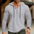 thumbnail image 2 of JTieacloth Men Warm Lined Hooded Men's Sports Fitness Hooded Long Sleeved T Shirt Border Hoodie Top Foreign Trade American Shirt Top Gray, 2 of 6