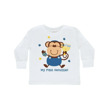 

Inktastic Monkey Boy 1st Hanukkah Gift Toddler Boy Girl Long Sleeve T-Shirt
