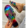 thumbnail image 4 of WIZUTIZ Shower Sandals Women Casual Womens Slip on Sandals Summer Rhinestone Sparkly Shower Shoes Slippers Crossover Beach Slide Sandals Outdoor Cushion Slides Valentines Day Gifts for Her, 4 of 6