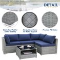 thumbnail image 5 of EAGLE PEAK 5 Piece Outdoor Wicker Patio Furniture Set with Coffee Table, Dark Blue, 5 of 10