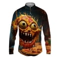 thumbnail image 2 of Camisas de manga larga con estampado 3D de pizza para hombre, camisas de hip-hop de calle de primavera y otoño, blusas góticas casuales de moda para hombre Y2k, 2 of 5