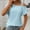 Light Blue, variant on Women's Asymmetric Neck Hollow Out Textured T Shirt for Casual Wear Womens Long Sleeve Tees Womens Turtleneck Long Sleeve Tops Short Sleeve Athletic Shirt Womens Neck Long Sleeve Thermal Shirts
