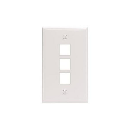 Leviton LEVITON 41080-3WP QuickPort Wallplate (3-Port; White) LEV410803WP