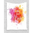 thumbnail image 1 of All You Need Is Love Tapestry, Watercolor Background with Lover Valentines Typography Message, Wall Hanging for Bedroom Living Room Dorm Decor, 60W X 80L Inches, Multicolor, by Ambesonne, 1 of 2