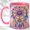 Pink, variant on Rainbow Dream Catcher Coffee Mug, Boho Floral Mug, Ceramic 11 oz