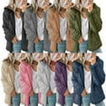 thumbnail image 2 of Xmarks Women's Fuzzy Hoodies Sport Pullover Hoodie Athletic Cozy Oversized Pockets Hooded Sweatshirt Fleece Hoodies Khaki US 12, 2 of 5