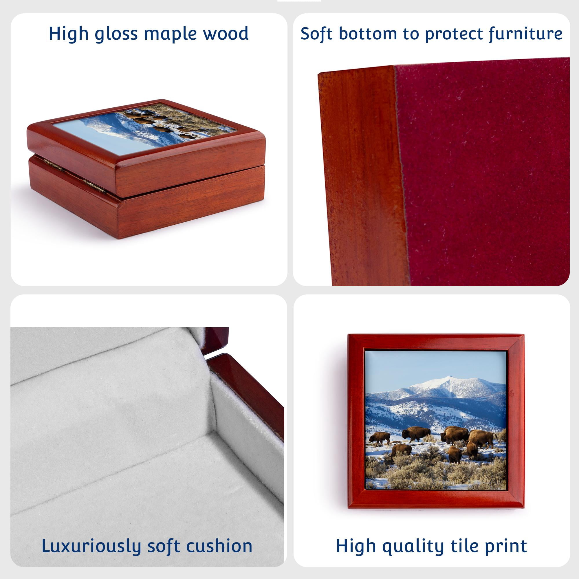 3dRose, Bison Herd, Yellowstone National Park, Jewelry Box 5.5x5.5 inch with 4 inch tile