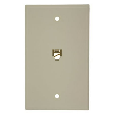 Leviton Almond 4-Conductor 625B4 Flush Mount Phone Jack Wallplate 6P4C 40949-A