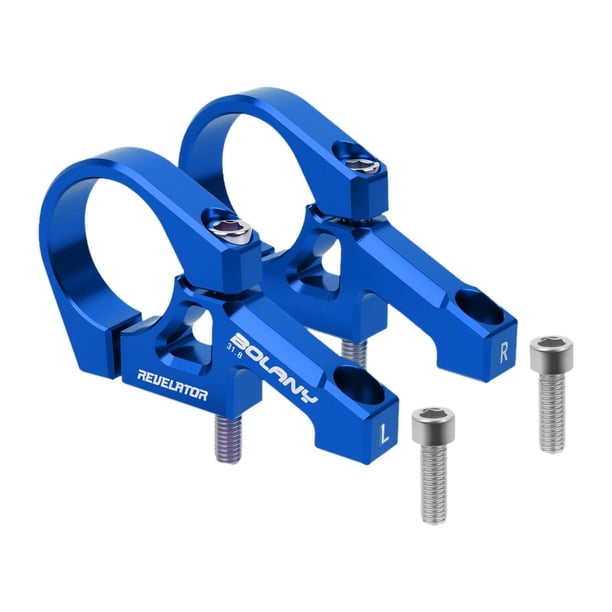 1 par de vástagos de bicicleta de montaña con abrazadera de 31,8 mm, accesorios de reparación de componentes elegantes. Azul