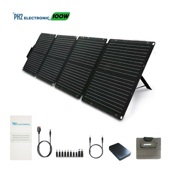 100w Portable Foldable Solar Panel Kit (18V,16x16inch,7lb),Solar Controller