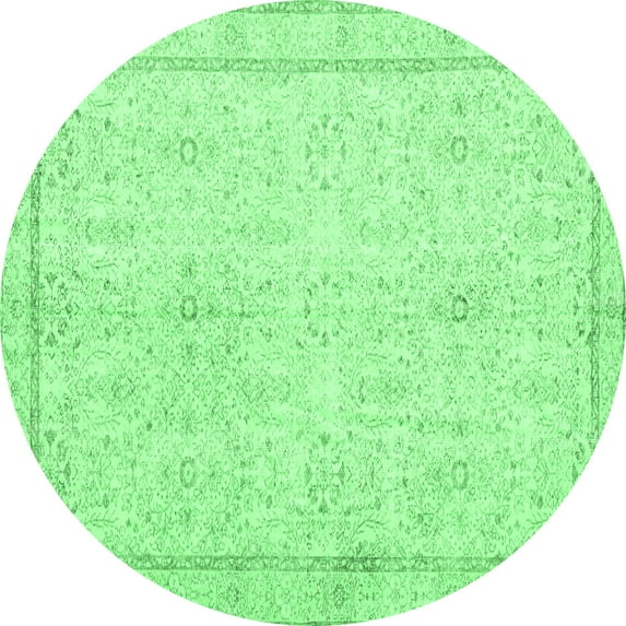 Ahgly Company Indoor Round Persian Emerald Green Traditional Area Rugs, 5' Round