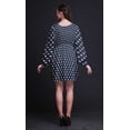 thumbnail image 2 of Bimba Robe Midi Boutonnée à Fleurs de Roses Bleues pour Femme Tunique à Manches Longues Haut Smocké - Grand, 2 of 7