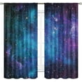thumbnail image 3 of Kids Galaxy Outer Space Nebula Curtains 42W x 63L Inch Rod Pocket Blue Universe Planets Boys Girls Constellation Fantasy Starry Stars Trippy Bedroom Living Room Window Drapes Fabric 2 Panels, 3 of 6