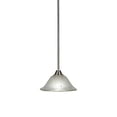 thumbnail image 1 of Toltec 3401-BN-731 Paramount 1 Light Mini Pendant In Brushed Nickel Finish With 10" Frosted Crystal Glass, 1 of 1