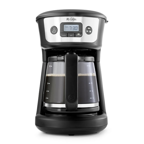 Mr. Coffee 12-Cup Programmable Coffee Maker, 25 oz. Mini Brew, Brew Now or Later