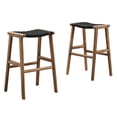 thumbnail image 2 of Modway Saoirse Woven Rope Wood Bar Stool - Set of 2 in Walnut Black, 2 of 10