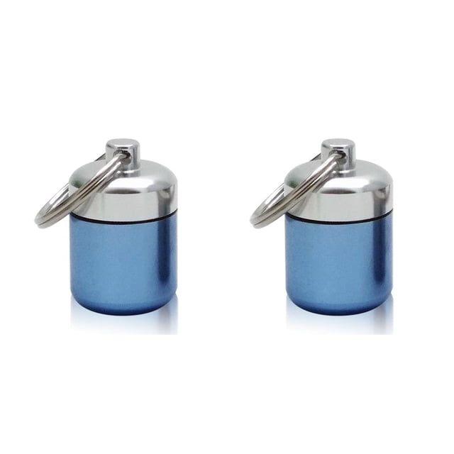 Billuyoard Portable Mini Pastillas Caja Llavero Botella Tabletas Contenedor Impermeable Azul Azul 2piezas Billuyoard CBP163955