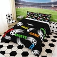 thumbnail image 2 of Erosebridal Black Soccer Full Size Comforter Sets, Sport Bedding Sets for Boys and Girls, Black Reversible 3pcs, 1 Comforter and 2 Pillowcases, 2 of 6