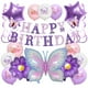 thumbnail image 1 of Set de globos para fiesta de cumpleaños, diseño de mariposas, color morado, 14 unidades, 1 of 2