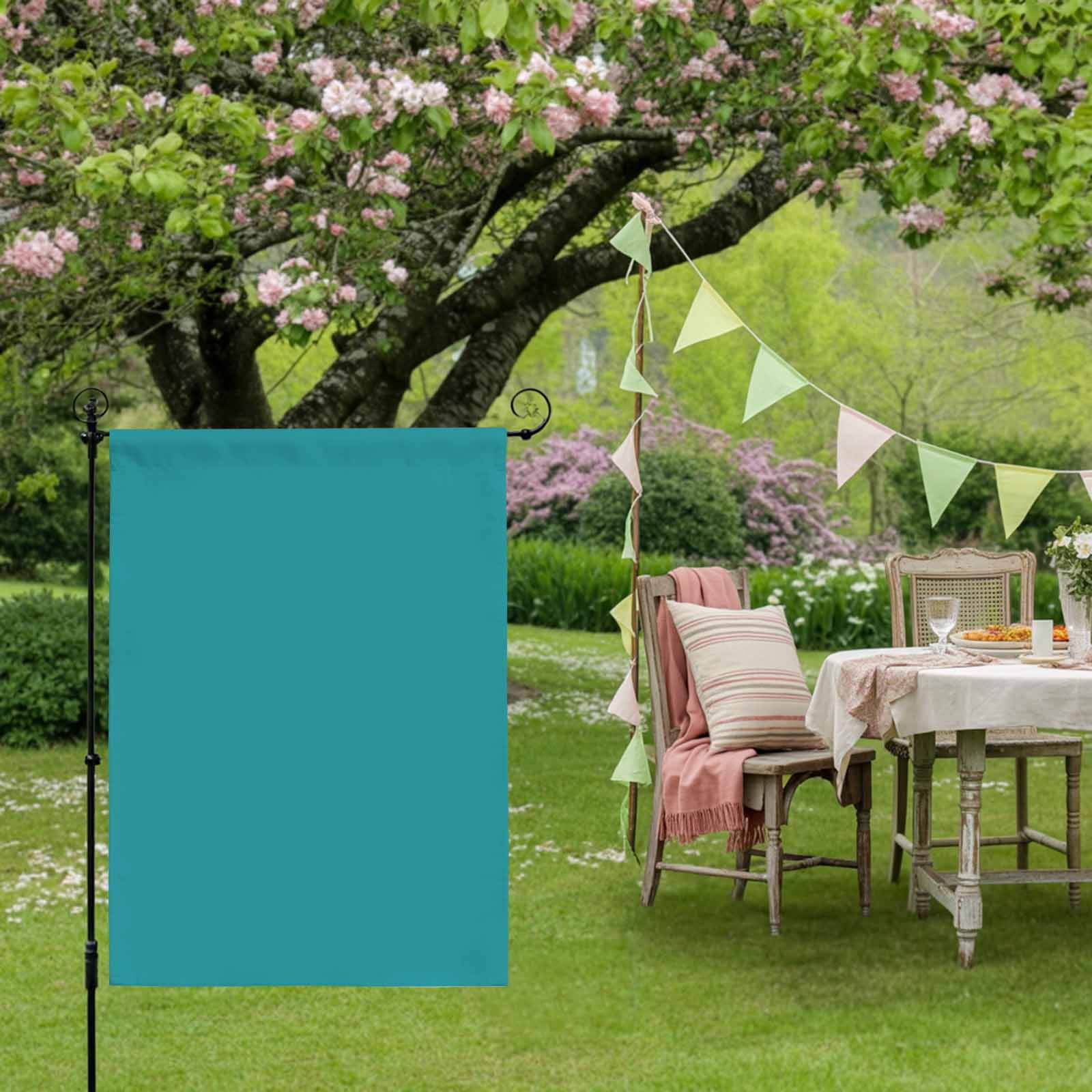 Teal House Flag 28 x 40 Inches, Solid Color Weather Proof Outdoor Patio Flags Double Sided Small House Decoration for Yard Lawn Outside Home