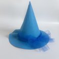 thumbnail image 7 of Quealent Kids Witch Hat Girls Lace Halloween Hat for kids Youth Teens Halloween Decorations Party (Sky Blue, One Size), 7 of 7