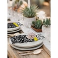 thumbnail image 5 of Black Yellow Cloth Napkins Set of 4 Reusable Dinner Napkins, Garden Floral Stripe Aesthetic Flower Boho Cocktail Napkin Washable Table Napkins for Wedding/Holiday Party/Baby Shower 20"x20", 5 of 7