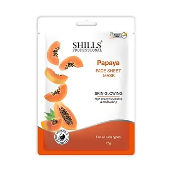 Shills Papaya Fruit Face Sheet Mask, 25gm Each (Pack of 6)