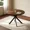Walnut table, variant on 43.5 Inch Round Dining Table Set For 4, 5-Piece Wooden Table with Metal Leg Dining Chairs, Mid Century Modern Small Coffee Set For Dining Room Kitchen Apartment